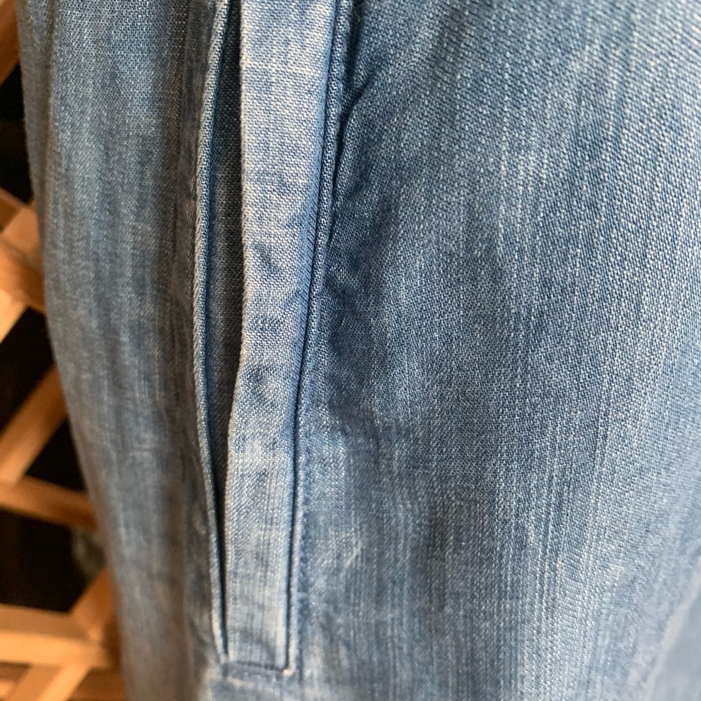 Chelsea & Theodore Chambray Blue Midi Shirt Dress NWOT - Picture 5 of 7
